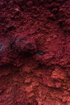 Volcanic porous red rocks in Iceland, texture