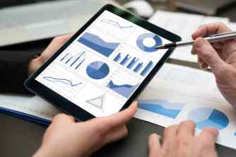 Business people using a tablet